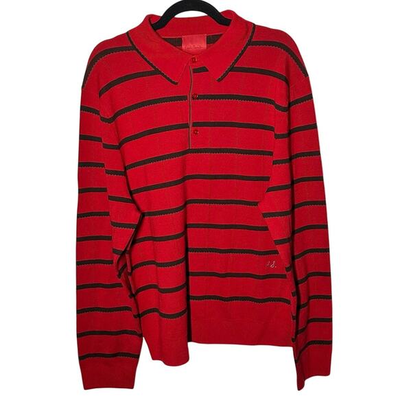 Paul Smith x Commission Men's Merino Wool Red Striped Collared Sweater Size XXL - Picture 2 of 15